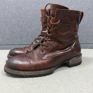 Freebird by Steven Men Sz 10 Jarvis Combat Boot Brown Distressed Motorcycle Work